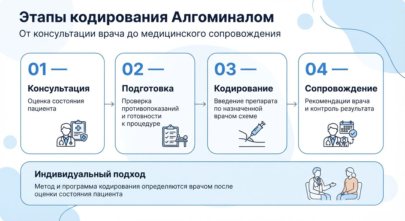 Кодирование препаратом «Алгоминал» в Краснодоне инфографика